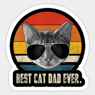 Best Cat Dad Ever Vintage Retro Cat Daddy Cat Father Sticker